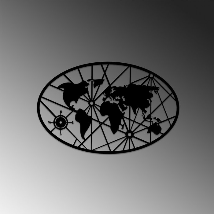 Wallity World Map 8-L v2 Negro
